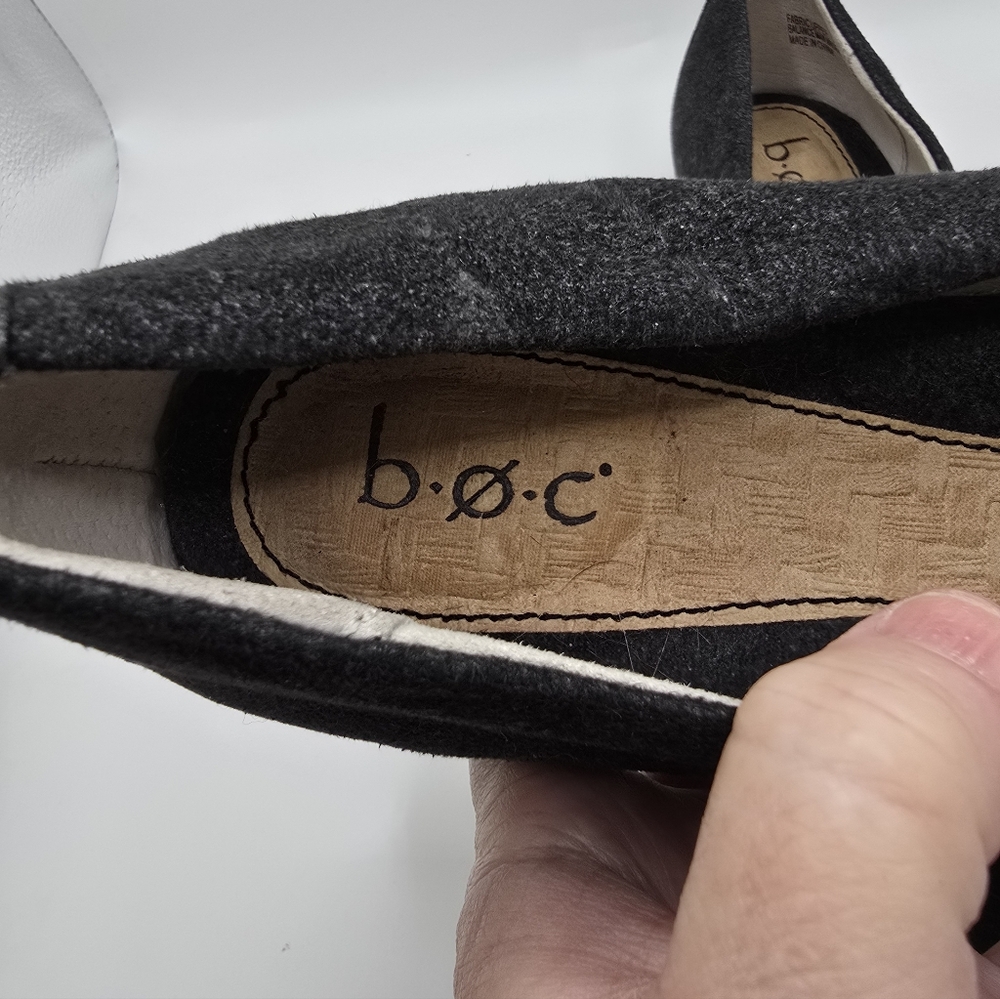 b.o.c. Women's Charcoal Loafers/shoes. Ballet Flats Worn 1 Time. Ladies Size 8 - Picture 3 of 9